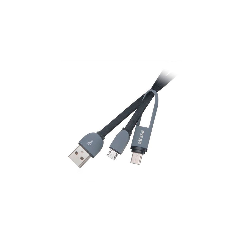 Akasa - AKASA Câble 2-en-1 USB Type-C et Micro USB B vers USB 2.0 Type-A - Câble USB