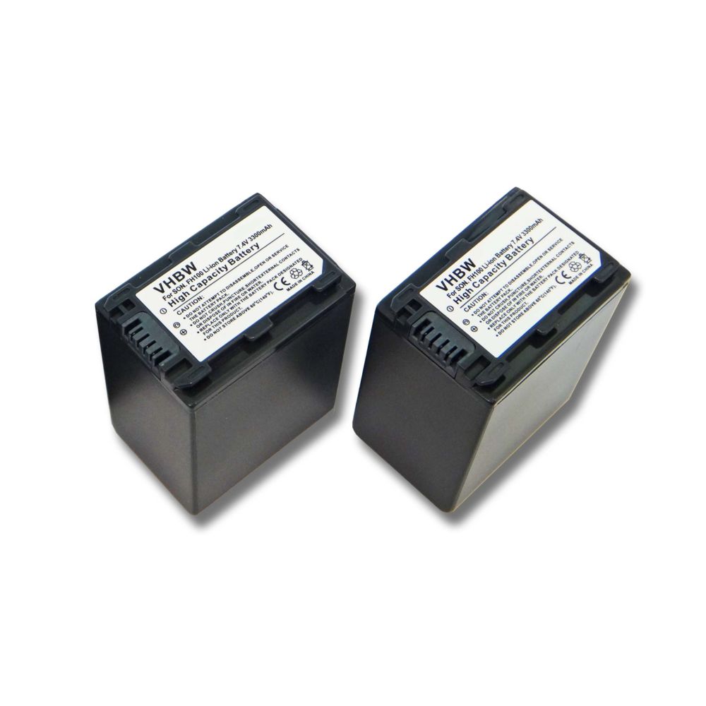 Vhbw - 2 batteries 3300mAh pour caméscope Sony DCR-DVD106(E), DCR-DVD109(E), DCR-DVD110(E), DCR-DVD115(E), DCR-DVD150, DCR-DVD150E - Batterie Photo & Video