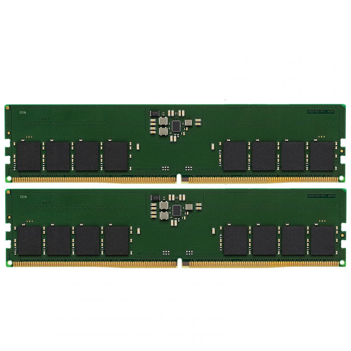 Kingston - 16Go 4800MHz DDR5 CL40 DIMM 16Go 4800MHz DDR5 Non-ECC CL40 DIMM Kit of 2 1Rx16 - PC Fixe