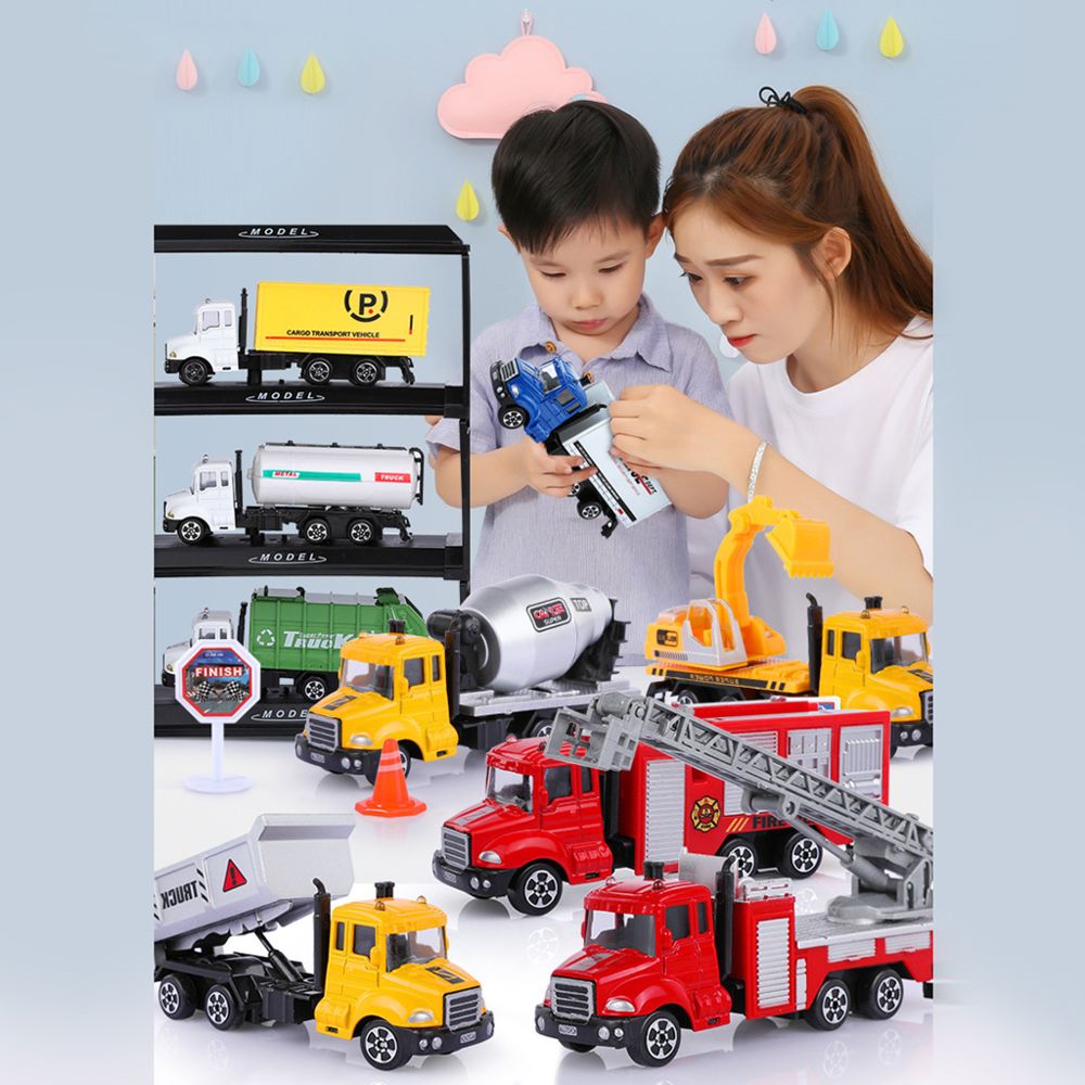 marque generique - Modèle de camion d'ingénierie de construction en alliage à tirer pour enfants, jouets éducatifs F - Voitures