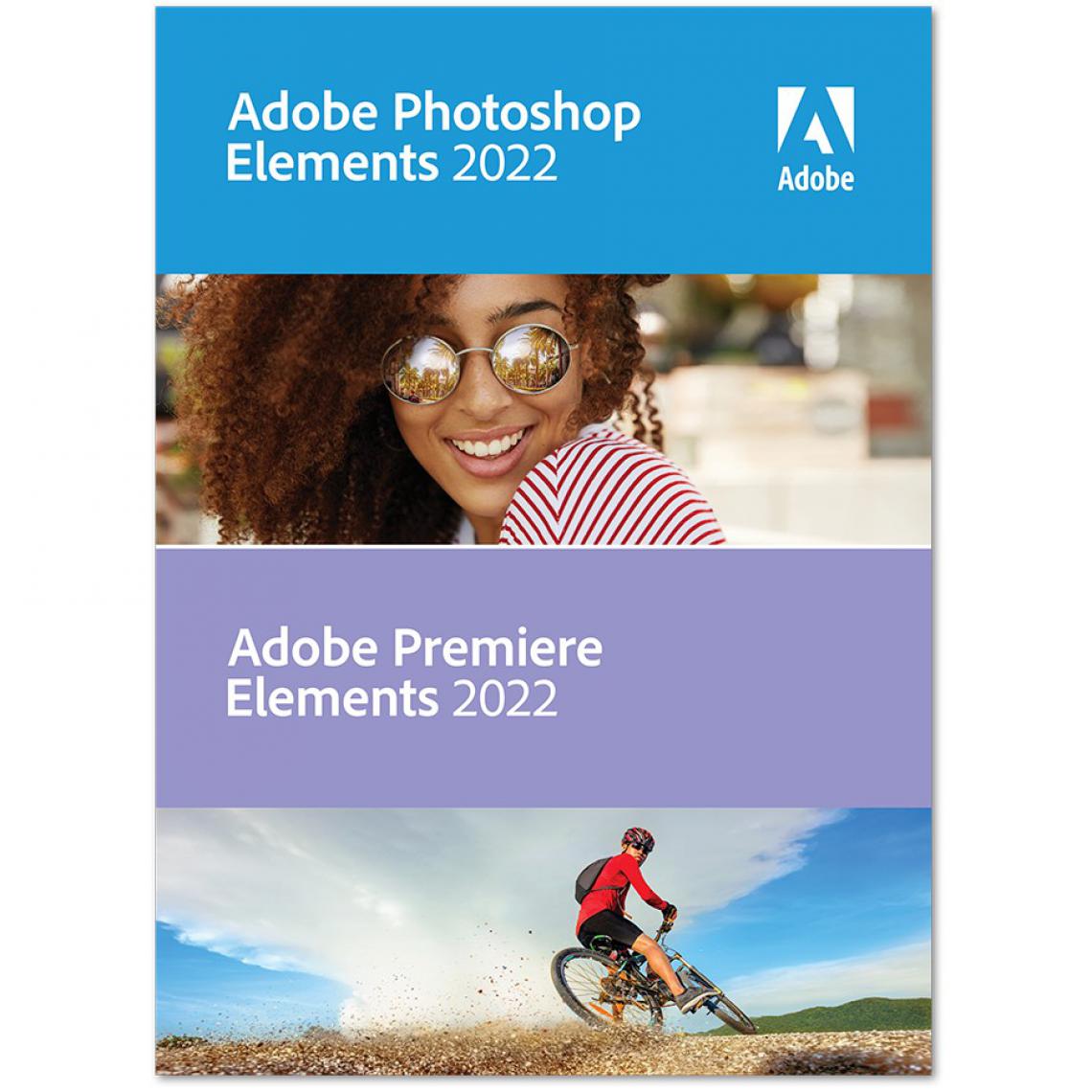 Adobe - Adobe Photoshop Elements & Premiere Elements 2022 - Licence perpétuelle - 2 PC - A télécharger - Retouche Photo