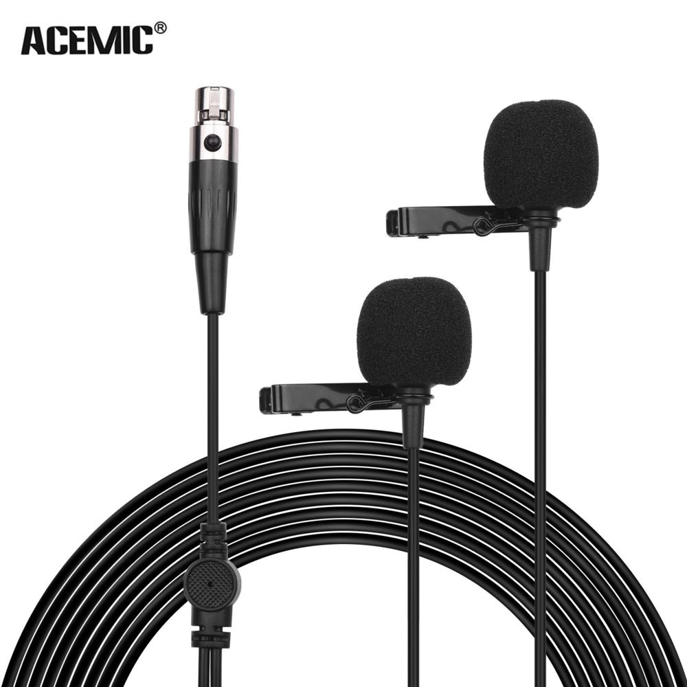 Generic - ACEMIC XM2 Micro-cravate à condensateur à condensateur à pince micro omnidirectionnel Mini fiche XLR à 3 broches Câble de 6 m de l - Microphone Photo et Vidéo