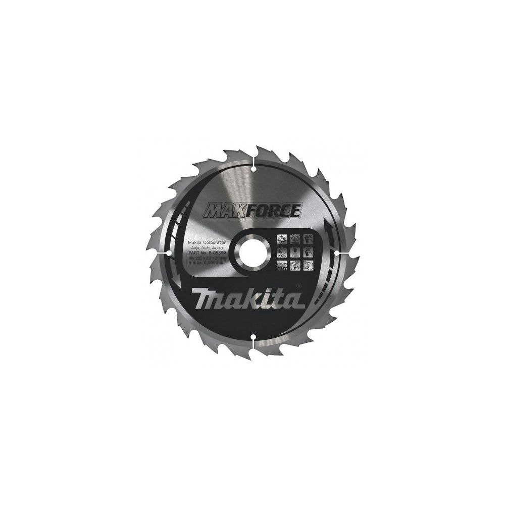 Makita - Lame Carbure MakForce MAKITA B-08399 pour Bois 235 mm pour Scie Circulaire - Accessoires sciage, tronçonnage