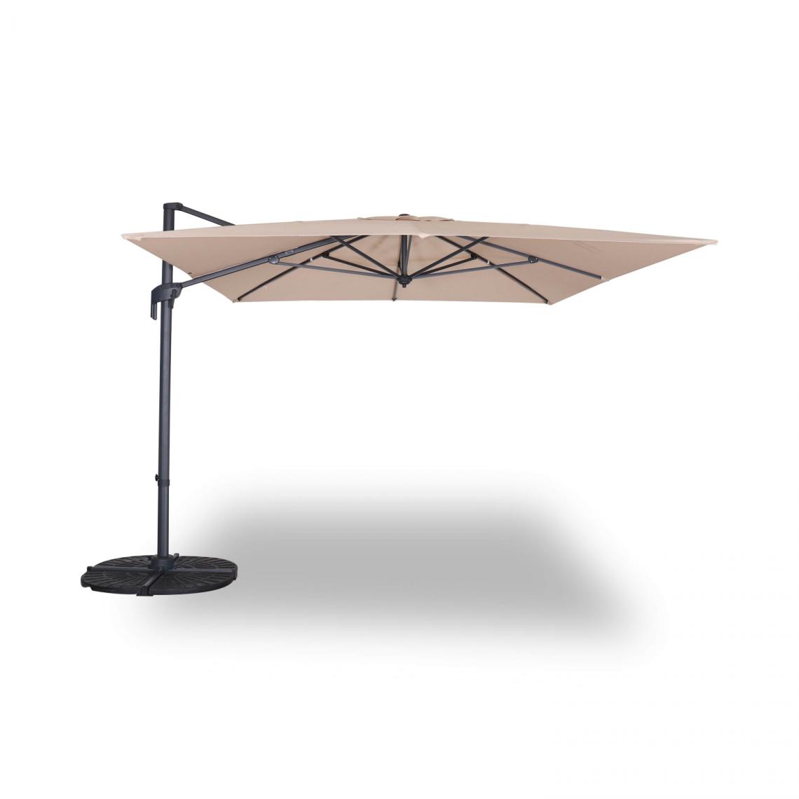 Alice'S Garden - Parasol déporté rectangulaire 3 x 4 m – Antibes – beige – parasol exporté, inclinable, rabattable et rotatif à 360° - Parasols