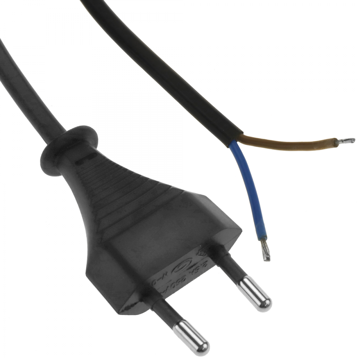 Bematik - Câble d'alimentation HO3VVH2-F 1.8 m avec fiche 2 pôles aux bornes 2 x 0,75 mm² noir - Fils et câbles électriques