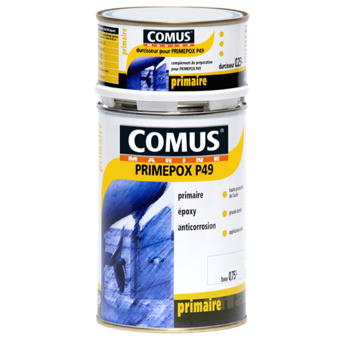 Comus - PRIMEPOX P49 (B+D) - 1L Gris perle - Primaire anticorrosion - COMUS MARINE - Peinture extérieure
