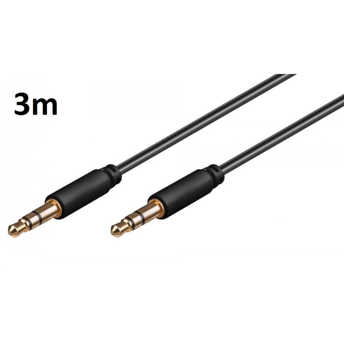 Shot - Cable 3m pour "HUAWEI P40 lite E" Voiture Musique Audio Double Jack Male 3.5 mm NOIR - Câble antenne