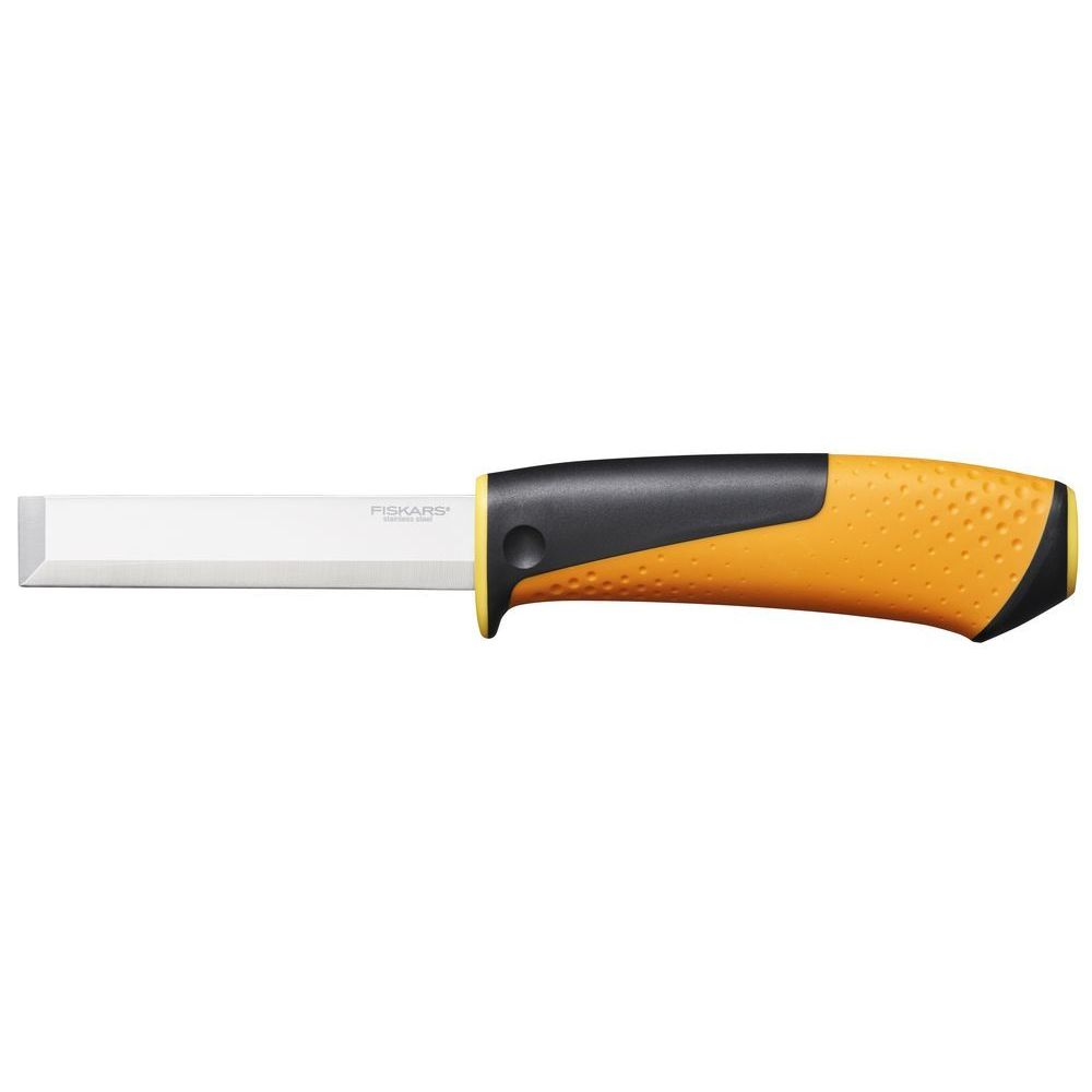 Fiskars - Couteau de charpentier Fourreau - aiguiseur intégré - surface de frappe - Outils de coupe