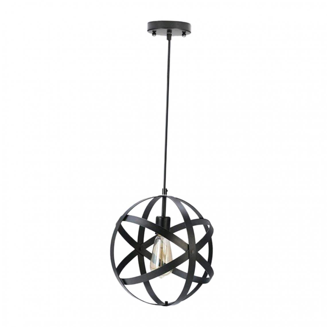 marque generique - Lampe De Globe De Lumière Pendante De Cage De Fer Rustique Pour Le Décor De Foyer D'entrée De Chambre à Coucher E - Plafonniers