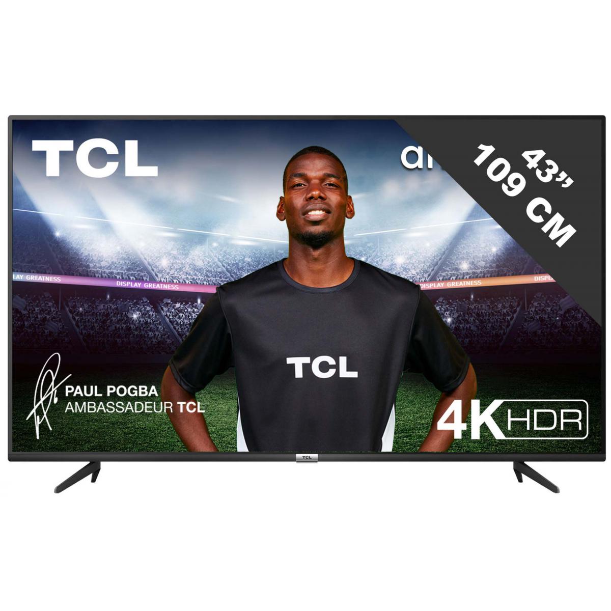 TCL - TV LED 4K 108 cm TV 43P615 4K HDR SMART ANDROID TV - TV 40'' à 43''