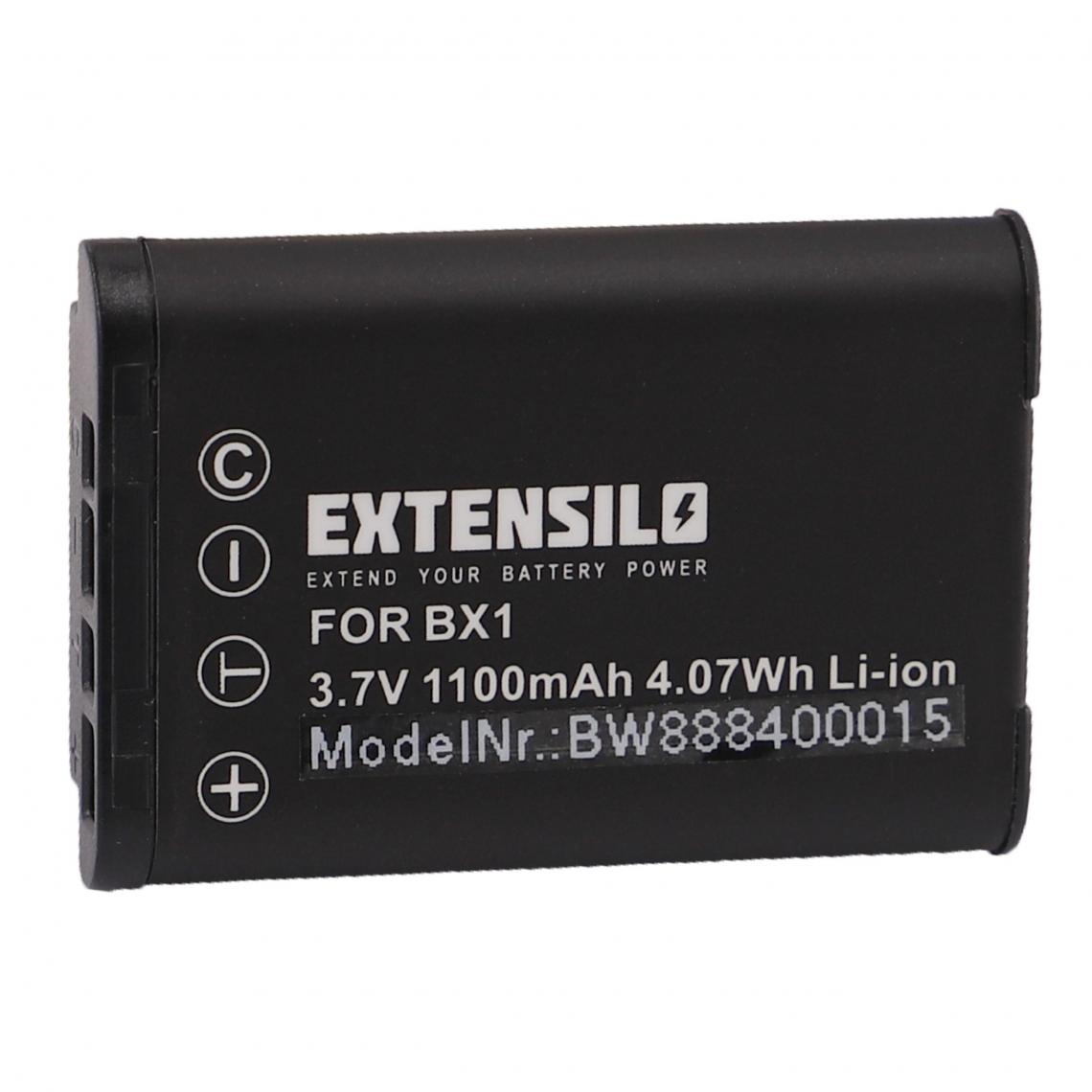 Vhbw - EXTENSILO Batterie compatible avec Sony Camcorder HDR-GW66, HDR-AS30V/B HD Flash Action Cam appareil photo, reflex numérique (1100mAh, 3,7V, Li-ion) - Batterie Photo & Video