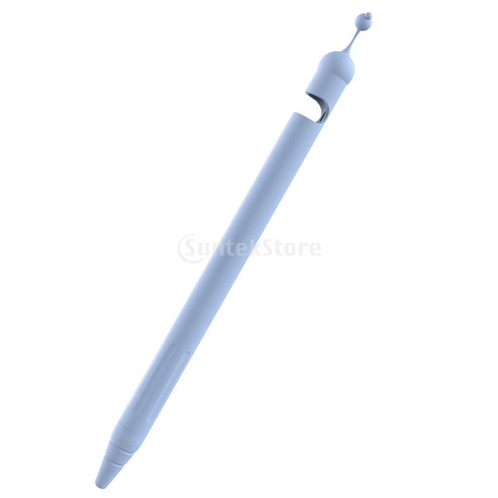 marque generique - Étui en silicone support berceau couvercle de protection souple pour Apple Pencil Sky Blue - Coque, étui smartphone