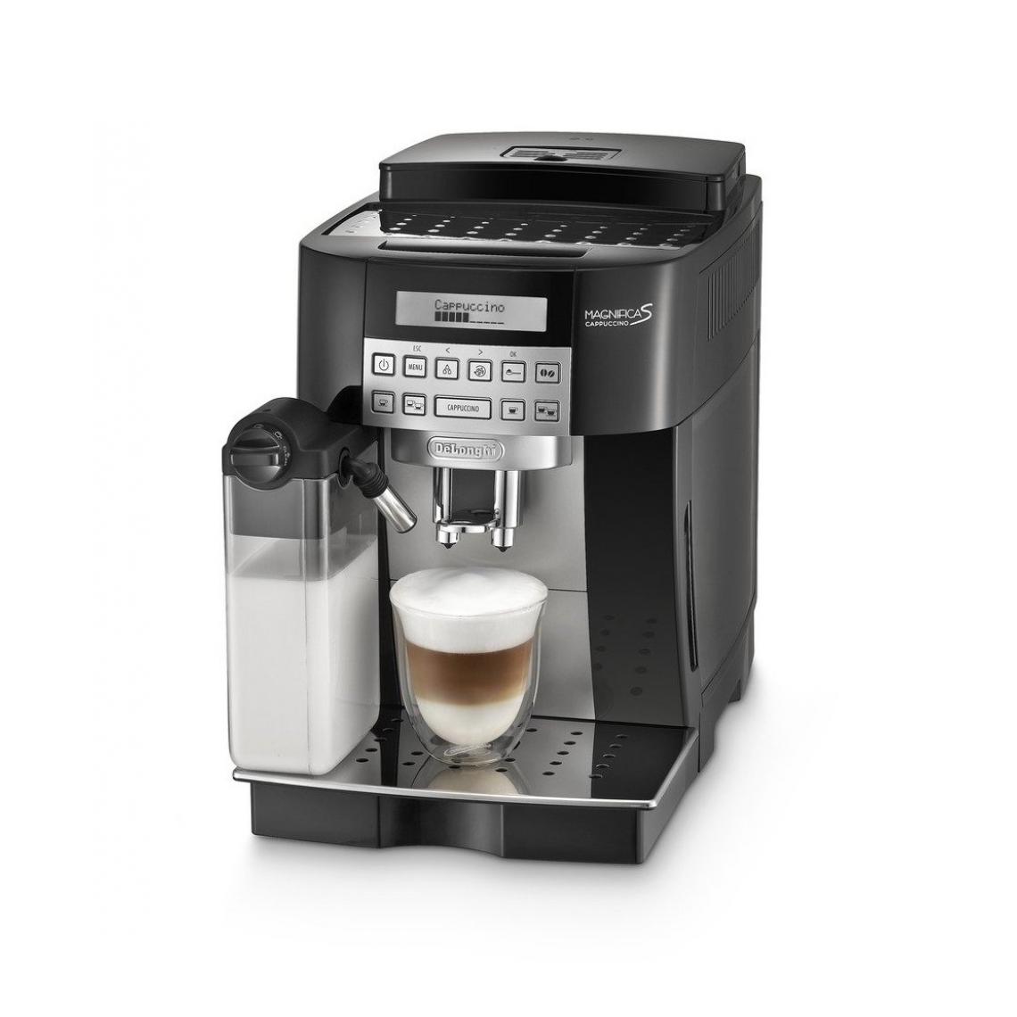 Delonghi - ECAM22.360.B Machine expresso avec broyeur a grains Magnificas Cappuccino - Noir/Argent - Expresso - Cafetière