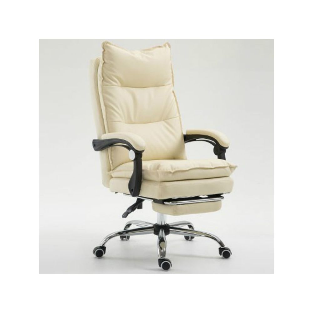 Wewoo - Fauteuil de jeu ergonomique en cuir synthétique avec pieds acier pour chaise de Office E-Sports blanc - Chaises