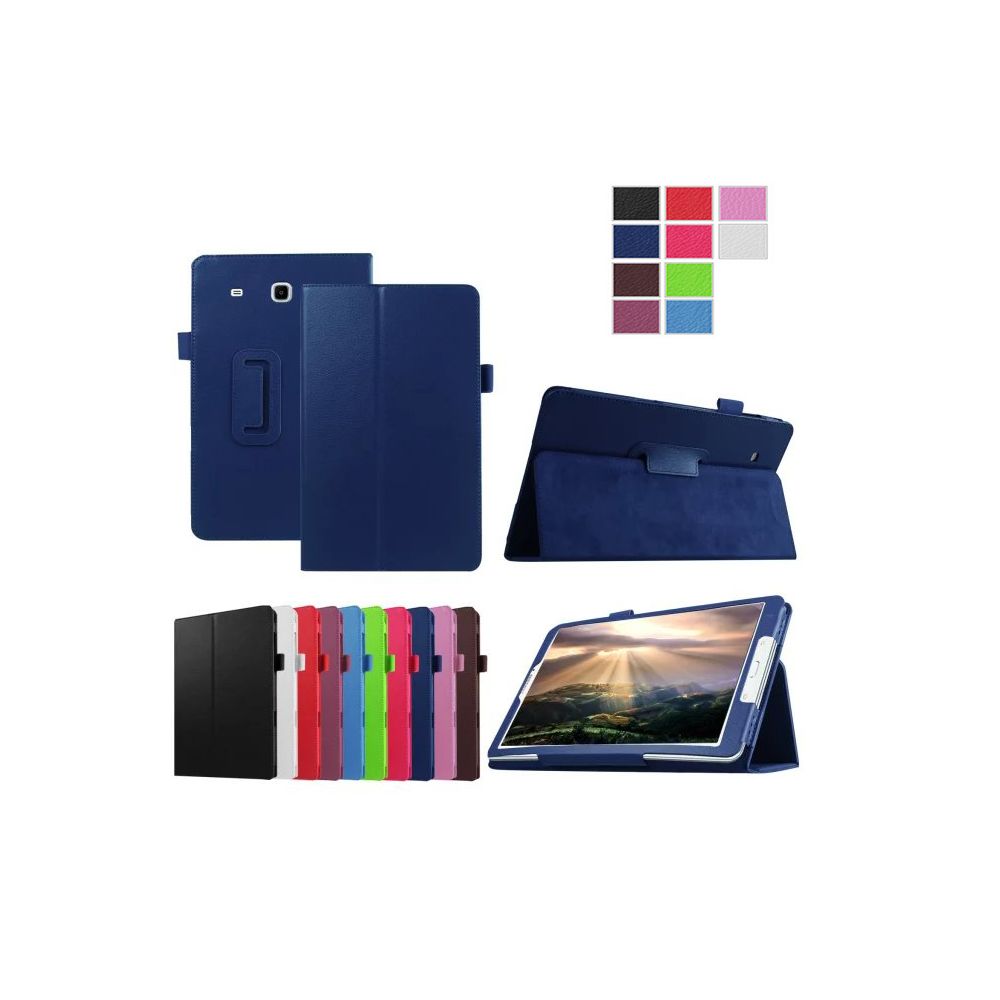 Xeptio - Samsung Galaxy Tab E 9.6 pouces Style Cuir bleu avec Stand - Etui coque de protection tablette - Sacoche, Housse et Sac à dos pour ordinateur portable