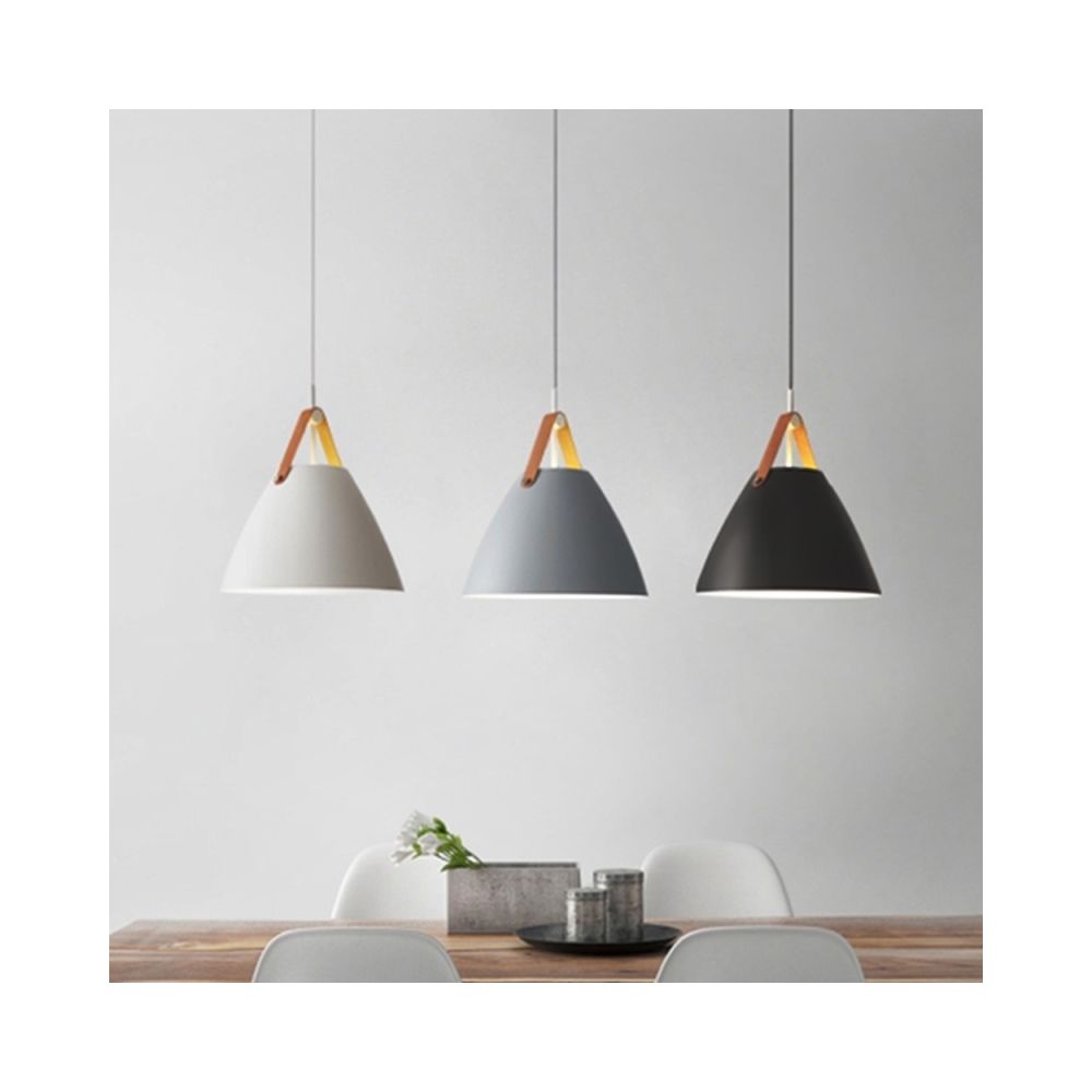 Wewoo - Lampe suspendue Luminaire Salon LED simple moderne nordique, à suspension Creative Art en fer avec ampoule E27, idéale pour la salle à manger de cuisine (Couleur: Gris Taille: + Blanc chaud) - Suspensions, lustres