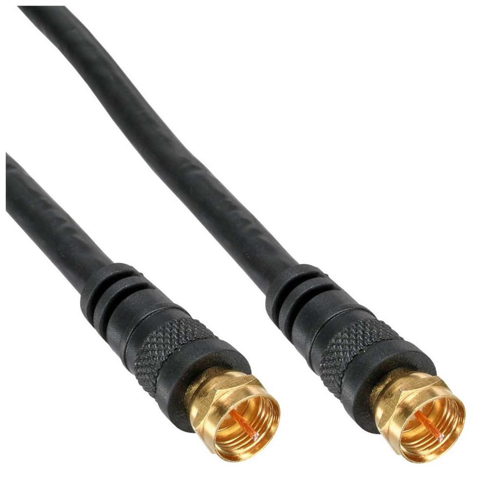 Inline - Câble InLine® SAT Premium 2x avec 2x prises F-Plug 85dB noir 2m - Câble antenne
