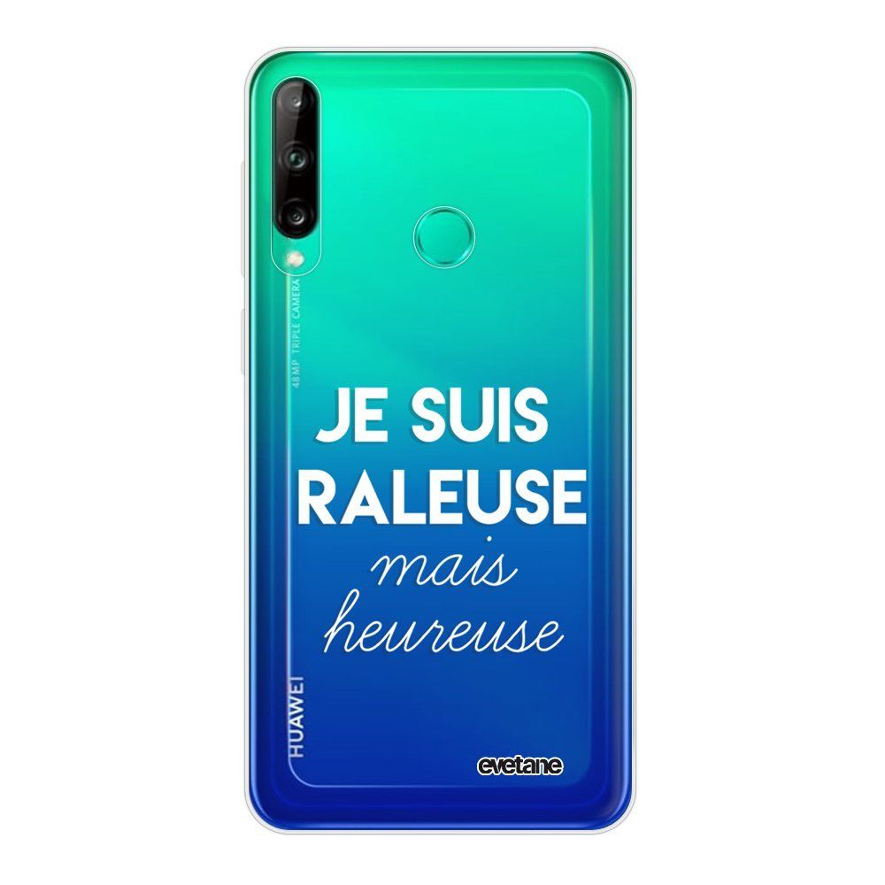 Evetane - Coque Huawei P40 Lite E souple transparente Raleuse mais heureuse blanc Motif Ecriture Tendance Evetane - Coque, étui smartphone