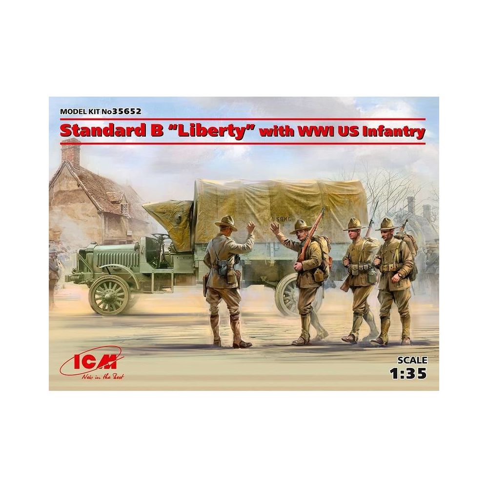 Icm - Maquette Camion Standard B ""liberty"" With Wwi Us Infantry - Camions