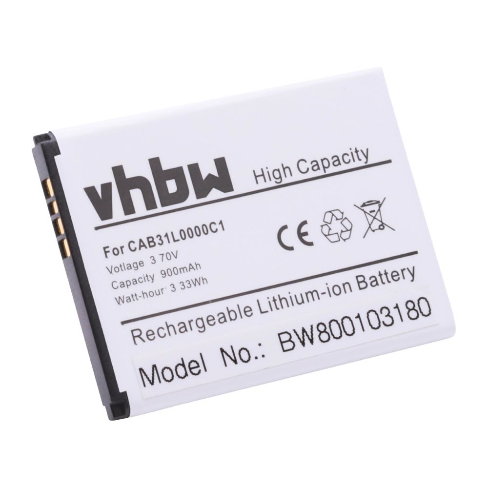 Vhbw - vhbw batterie Li-Ion 600mAh (3.7V) pour téléphone portable Smartphone Alcatel One Touch 708A, Mini, OT-108, OT-109, OT-208, OT-209, B-U9X,CAB20G0000C1 - Batterie téléphone