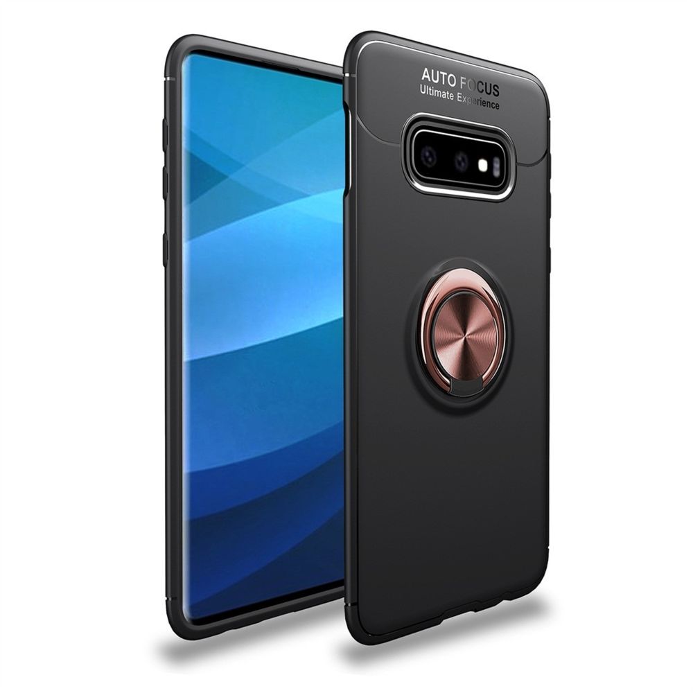 Wewoo - Coque Souple Etui de protection en TPU antichoc pour Galaxy S10 E avec support invisible or noir - Coque, étui smartphone