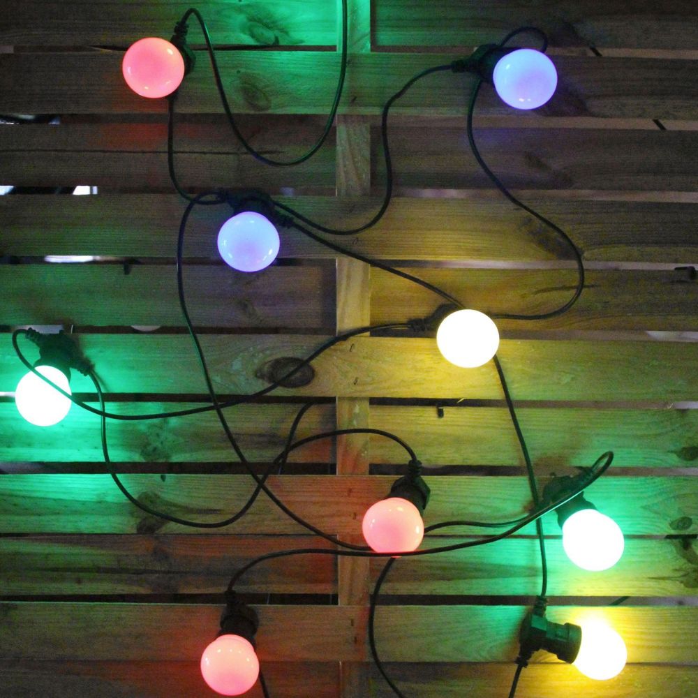 Alice'S Garden - HERACLES - Guirlande lumineuse guinguette extérieure de Noël à piles, fonction timer, 8 modes - Eclairage solaire