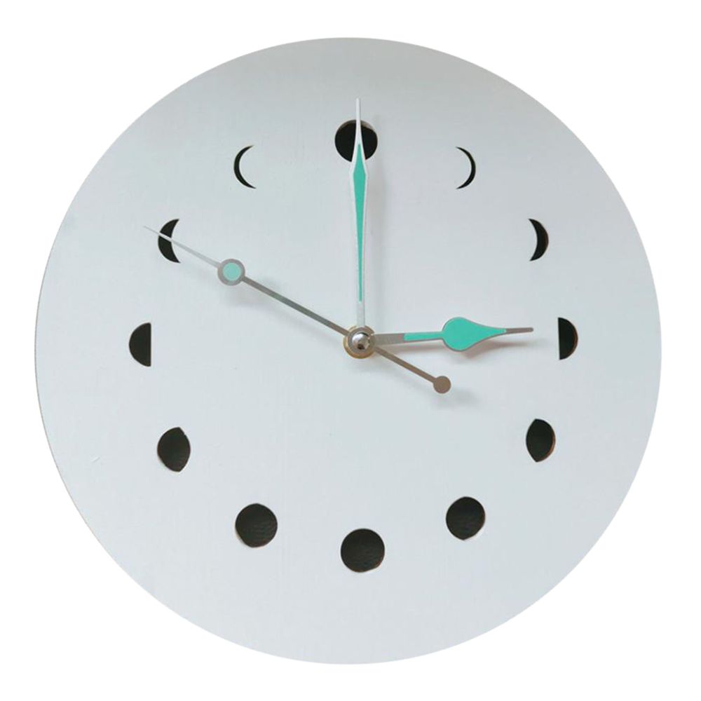 marque generique - Fantastique Horloge Murale Lune Lumineuse Lueur Dans Le Noir Montre à Quartz Décor à La Maison Blanc - Horloges, pendules