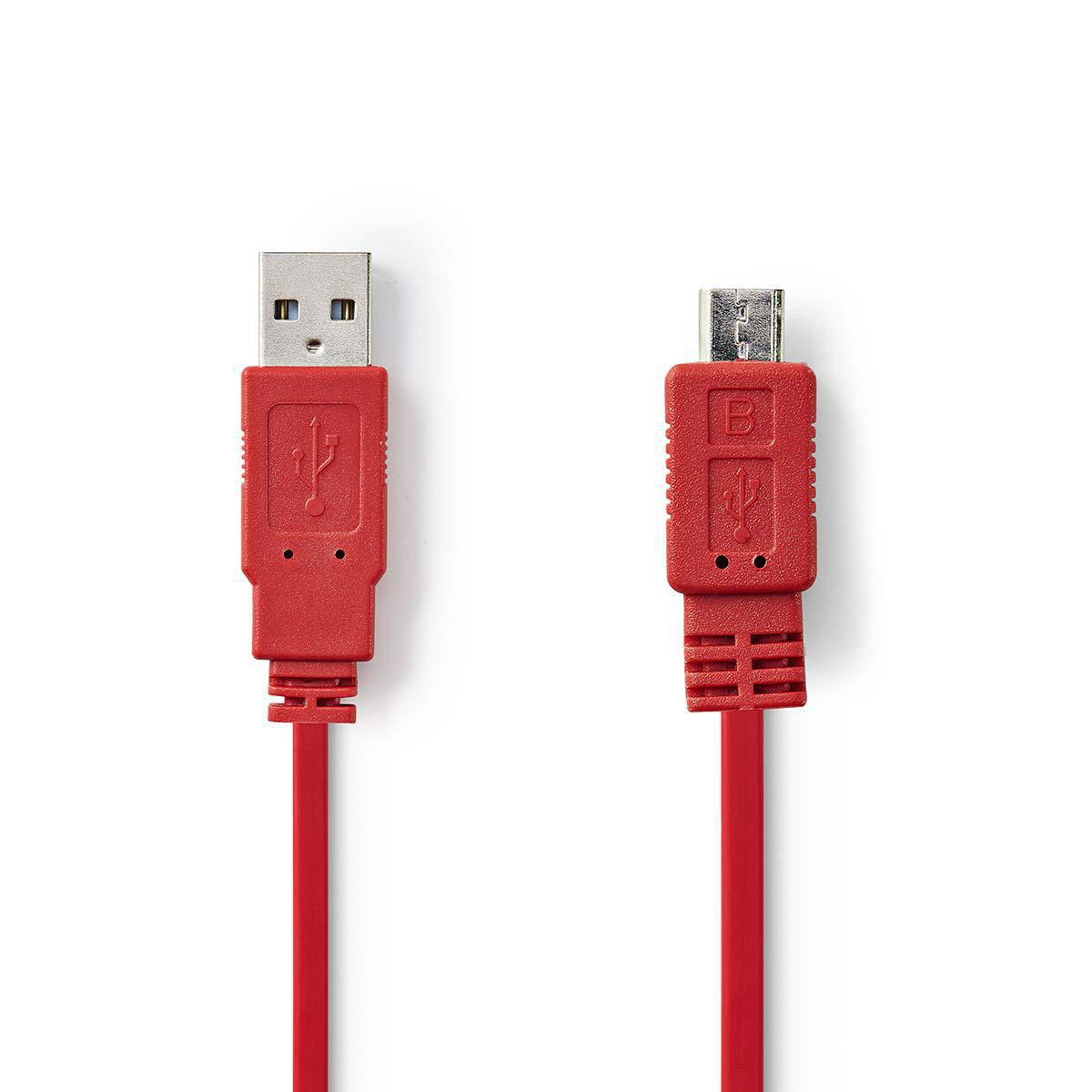 Nedis - Nedis Câble USB 2.0 A Mâle - Micro B Mâle 1,0 m Touche rouge - Câble antenne
