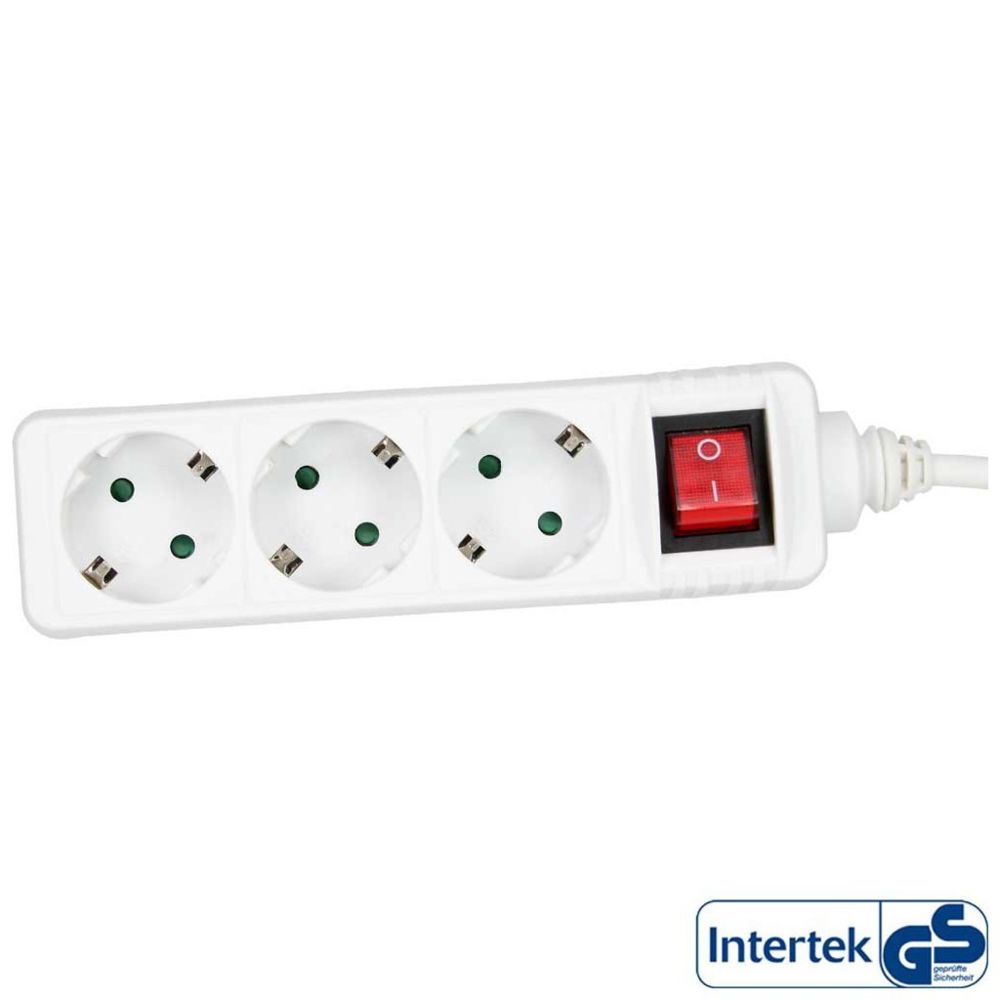 Inline - Barrette d'alimentation InLine® 3 ports 3x type F allemand avec interrupteur et sécurité enfants blanc 3m - Blocs multiprises