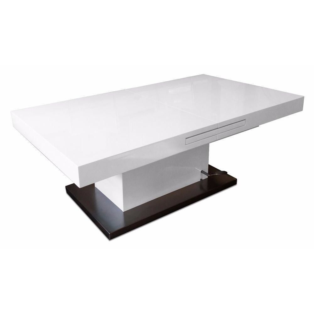 Inside 75 - Table basse relevable extensible SETUP blanc brillant - Tables à manger