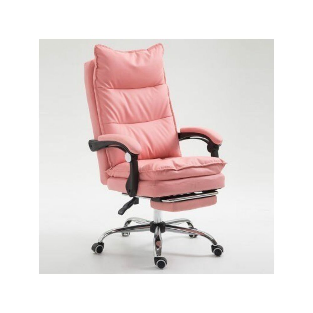 Wewoo - Fauteuil de jeu ergonomique en cuir synthétique avec pieds acier pour chaise de Office E-sport rose - Chaises