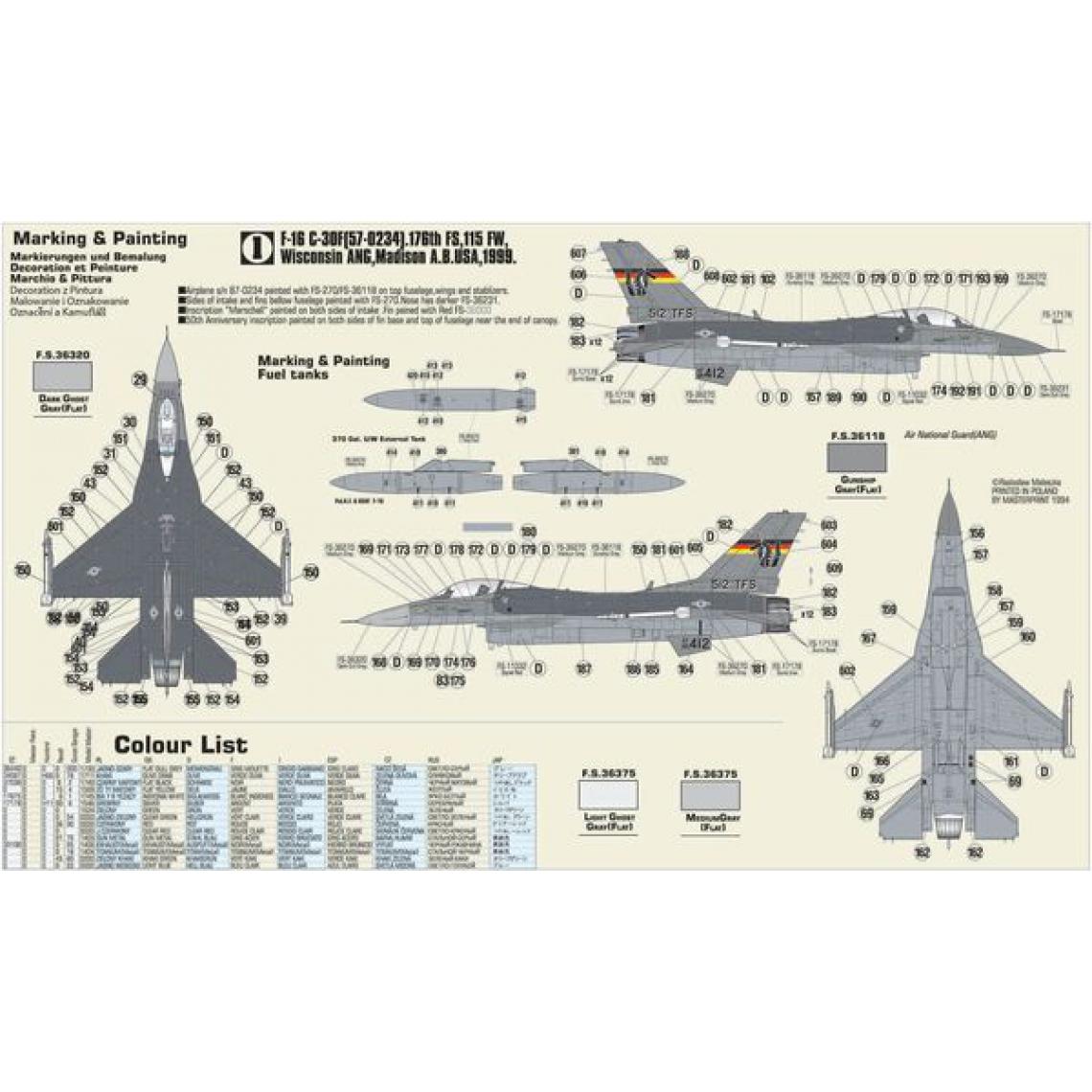 MISTERCRAFT - F-16C-30 Ramstain Dragon - 1:72e - Mistercraft - Accessoires et pièces