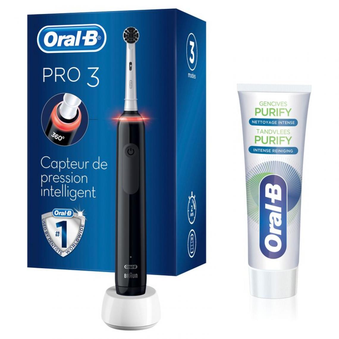 Oral-B - Brosse à dents électrique ORAL-B PRO 3800 Pure clean - Brosse à dents électrique