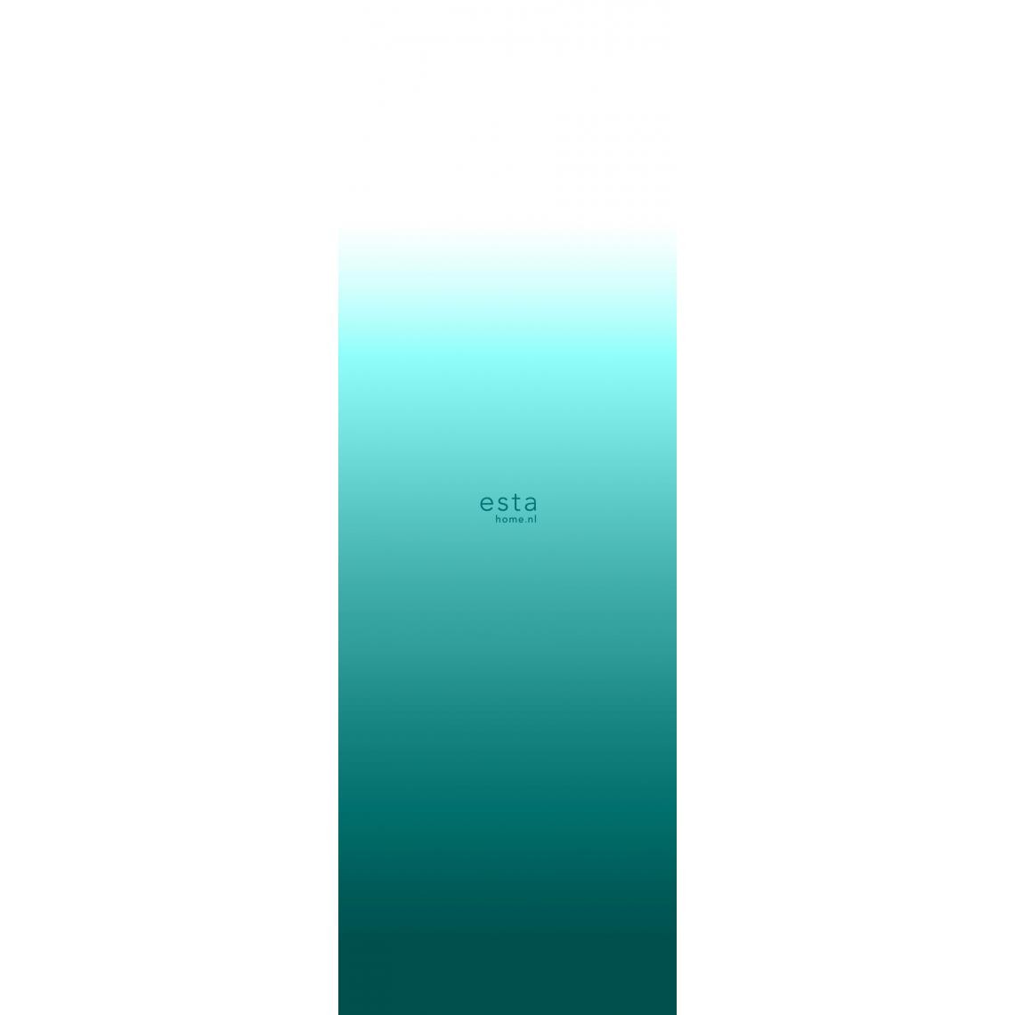ESTAhome - ESTAhome papier peint panoramique gradient de couleur dip-dye à hauteur de chambre turquoise intense et blanc mat - 158820 - 0.93 x 2.79 m - Papier peint