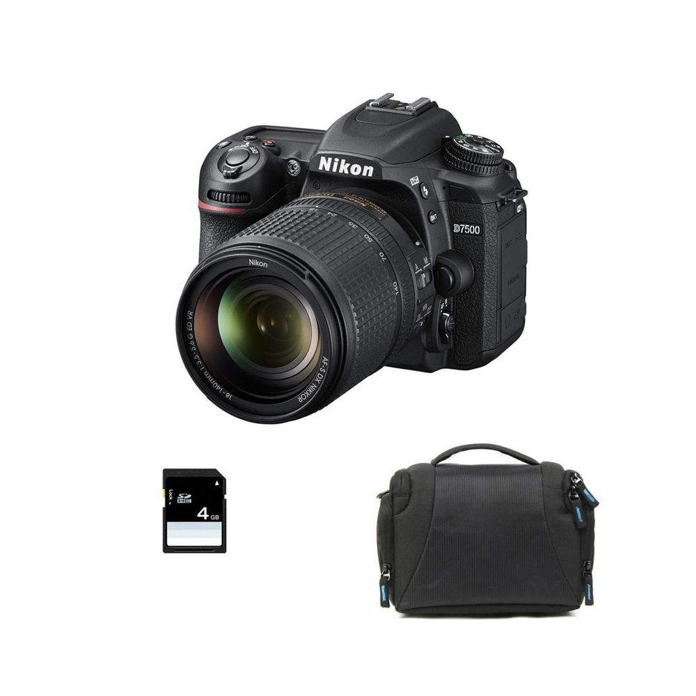Nikon - PACK NIKON D7500 + 18-140 VR + SD 4Go + SAC - Reflex Grand Public