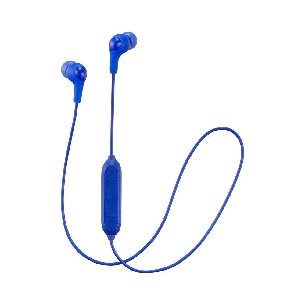 JVC - Ecouteurs bluetooth intra-auriculaires avec télécommande 3 boutons et micro - compatible IOS et Android aimant néodyme de 11 mm - Bleu - Casque