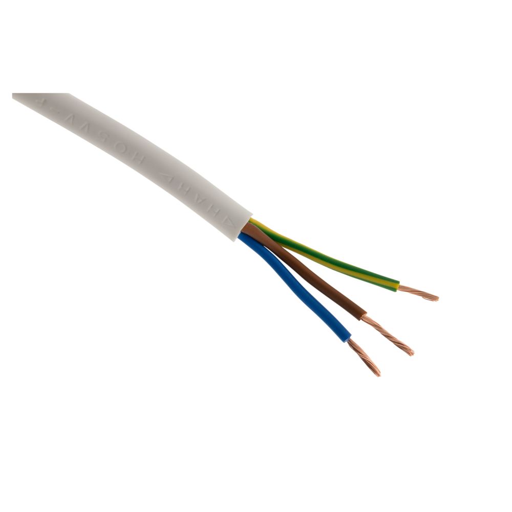 Zenitech - Câble d'alimentation électrique HO5VV-F 3G1,5 Blanc - 25m - Fils et câbles électriques