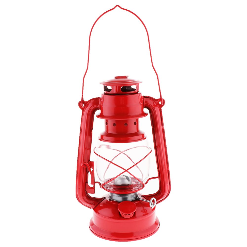 marque generique - Lanterne De Camping à Lampe à Huile En Métal Vintage Pour Usage Extérieur Intérieur Rouge - Objets déco