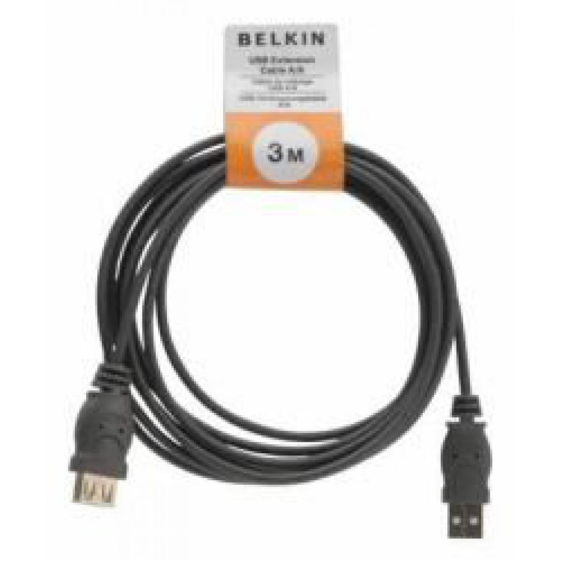 Seven 7 - Belkin USB Extension Cable Rallonge de câble USB USB à 4 broches, type A (M) USB à 4 broches, type A (F) 3 m ( USB / Hi-Speed USB ) Moulé - Câble antenne