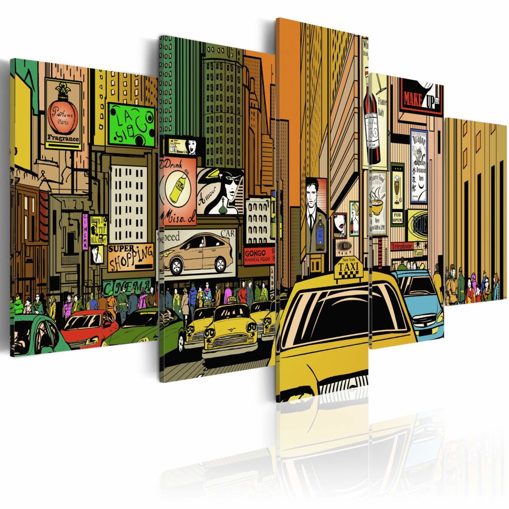 Bimago - Tableau - Rues de New York dans la B. D. - Décoration, image, art | Villes | New York | - Tableaux, peintures