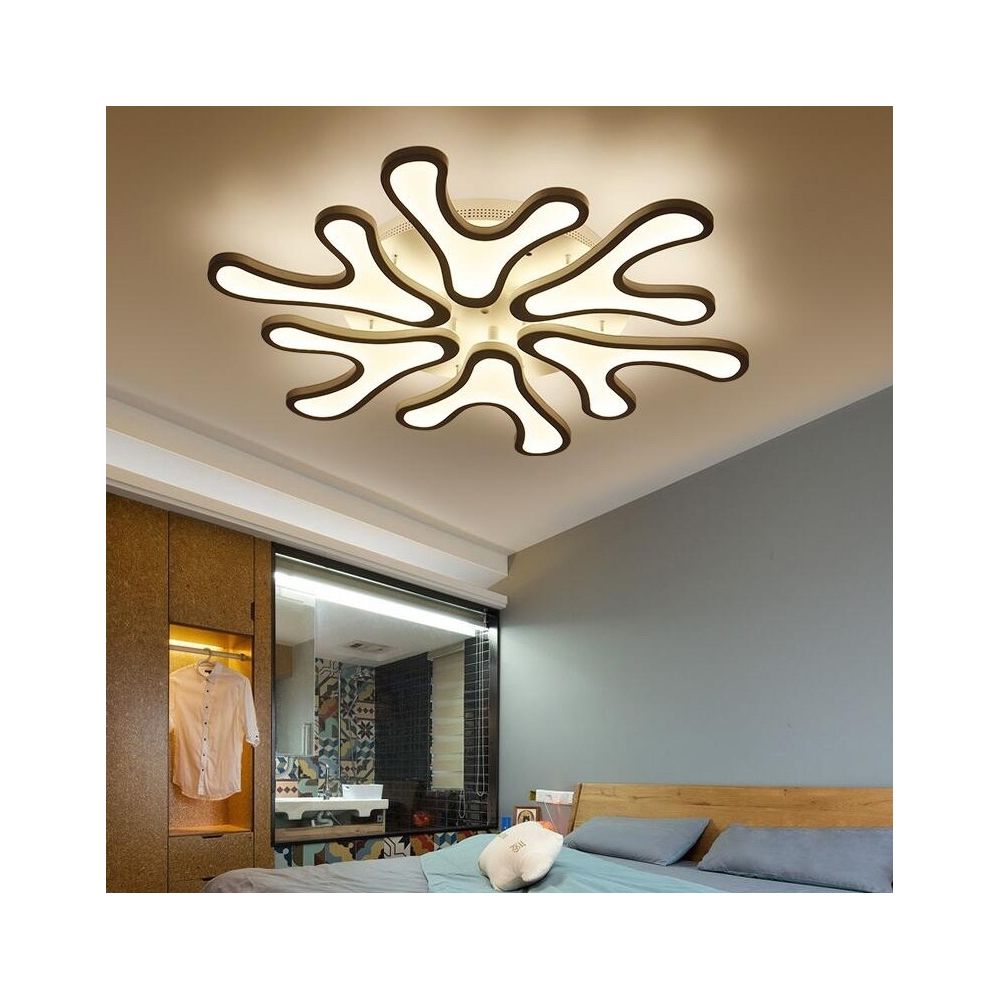 Wewoo - Lampe suspendue Luminaire Salon Plafonnier moderne et simple mené, atmosphère créative, hall d'entrée de l'hôtel, plafonnier, nordique à fleurs, 6 têtes, 700 mm (blanc chaud) - Suspensions, lustres