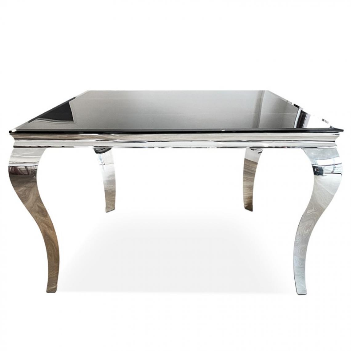 Meubler Design - Table de salle à manger carrée baroque 140 cm x 140 cm - Ema - Noir - Tables à manger