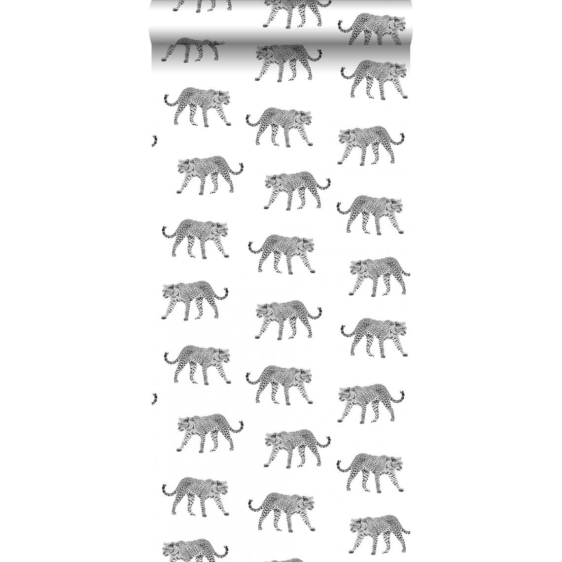 ESTAhome - ESTAhome papier peint léopards noir et blanc - 139176 - 0.53 x 10.05 m - Papier peint