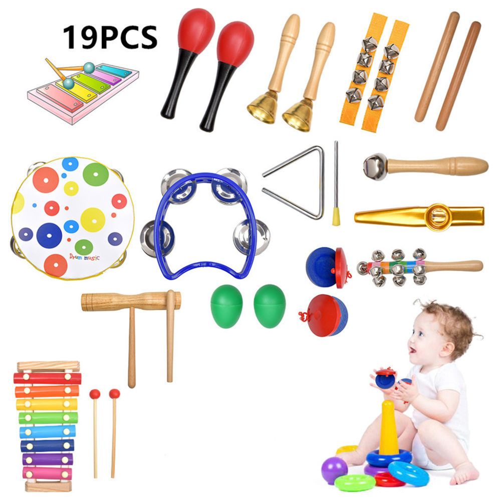 Generic - 19 PCS Jouets musicaux pour enfants Instruments à percussion en bois garçon et une fille Jouets - Poupées