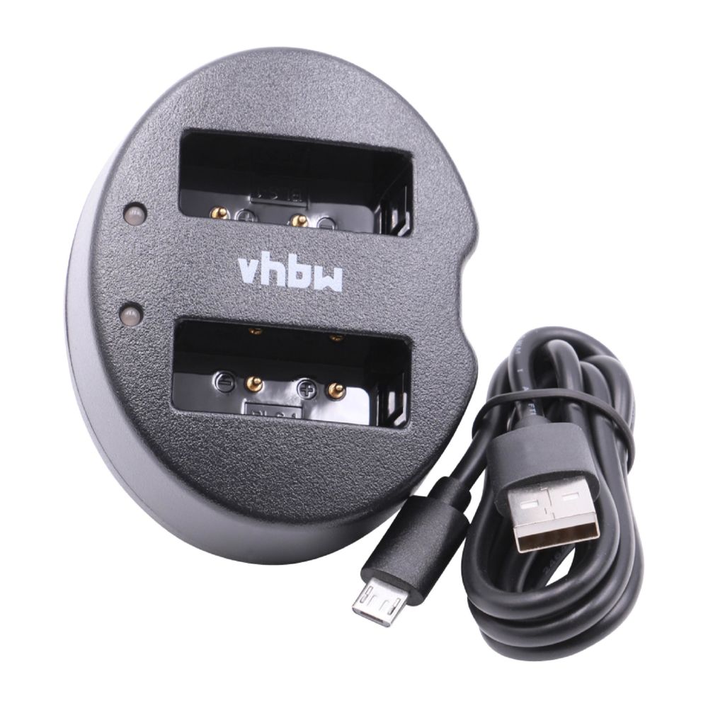 Vhbw - vhbw micro USB chargeur double, câble de charge USB pour batterie appareil photo Olympus OM-D E-M10, E-M10 II - Batterie Photo & Video