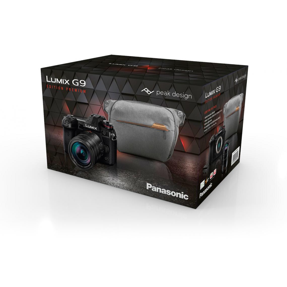 Panasonic - Rasage Electrique - Pack Lumix G9 Noir + Leica DG Vario Elmarit 12-60mm f/2,8-4 + Sac Peak Design Everyday Sling 6L + 2ème batterie - Appareil compact