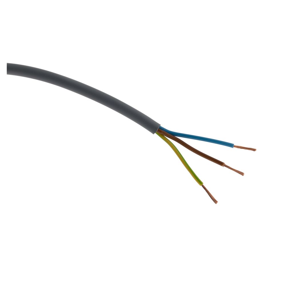 Zenitech - Câble d'alimentation électrique HO5VV-F 3G1 Gris - 50m - Fils et câbles électriques