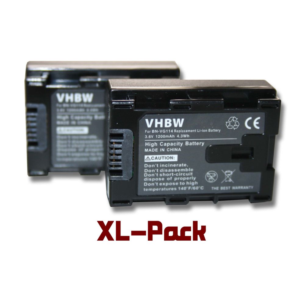 Vhbw - vhbw set de 2 batteries 1200mAh pour caméscope JVC GZ-HD510, GZHD520, GZ-HD520, GZ-HD550, GZ-HD620, GZ-HD620-B, GZ-HD620BAH, GZ-HD620BEU - Batterie Photo & Video