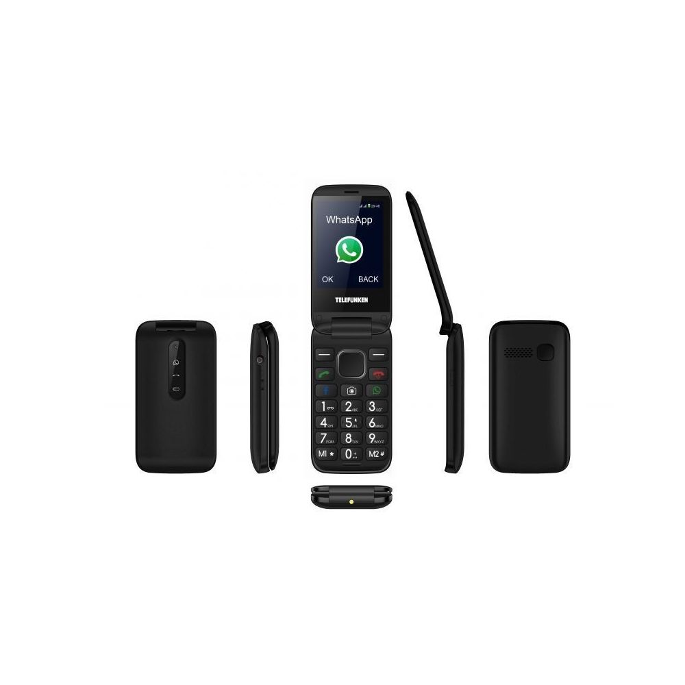 Telefunken - Téléphone portable à clapet avec Facebook et Whatsapp - TELEFUNKEN TM 360 COSI- Noir - Autres accessoires smartphone