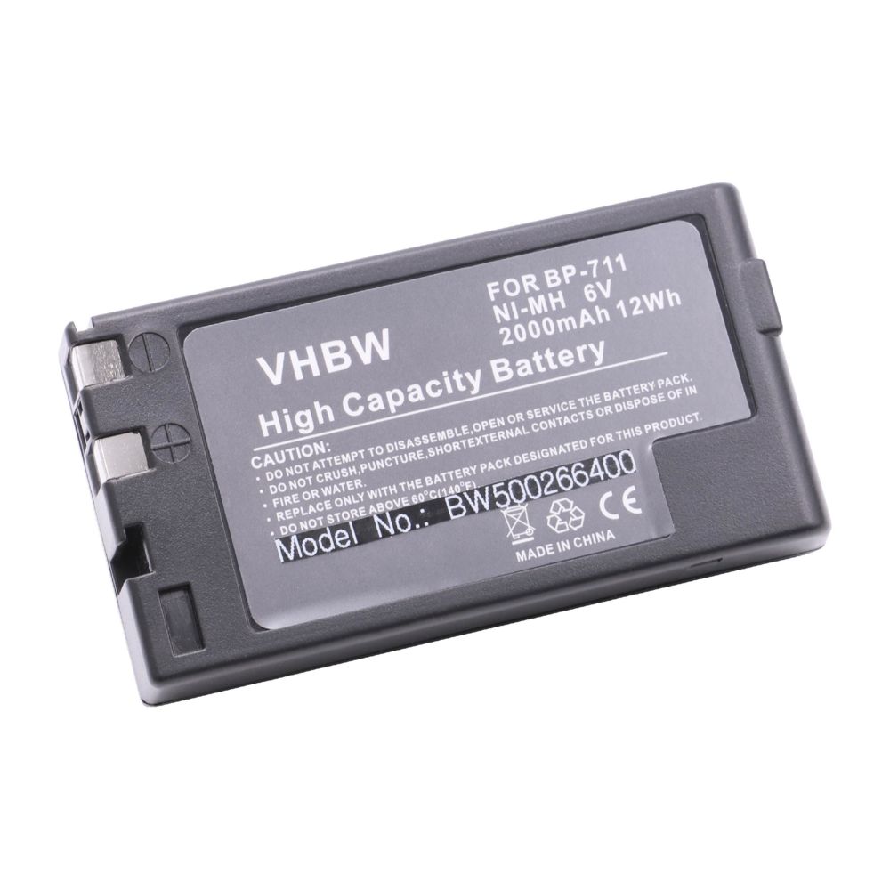 Vhbw - vhbw NiMH Batterie 2000mAh (6V) pour caméra vidéo Canon E-700, E-77, E-80, E-800, E-808, E-90, EQ-305, ES-100 comme BP-711, BP-714, BP-718. - Batterie Photo & Video